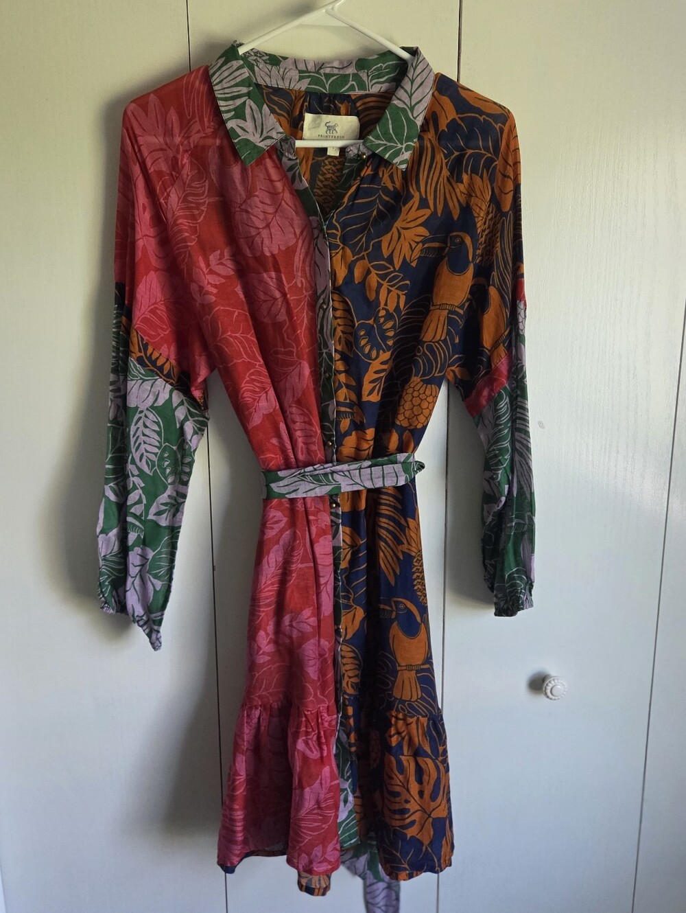 Printfresh Multicolor Floral Long-Sleeve Shirt Dress